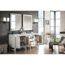 James Martin Addison 72" Double Vanity Cabinet Glossy White with 3 cm Eternal Jasmine Pearl Quartz Top E444-V72-GW-3EJP