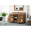 James Martin Bristol 60" Single Vanity Saddle Brown with 3 cm Arctic Fall Solid Surface Top 157-V60S-SBR-3AF