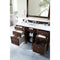 James Martin Brittany 60" Burnished Mahogany Single Vanity with 3 cm Arctic Fall Solid Surface Top 650-V60S-BNM-3AF