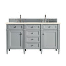 James Martin Brittany 60" Urban Gray Double Vanity with 3 cm Eternal Marfil Quartz Top 650-V60D-UGR-3EMR