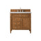 James Martin Brittany 36" Saddle Brown Single Vanity with 3 cm Eternal Serena Quartz Top 650-V36-SBR-3ESR