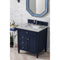 James Martin Brittany 30" Single Vanity Victory Blue with 3 cm Eternal Serena Quartz Top 650-V30-VBL-3ESR