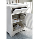 James Martin Savannah 26" Single Vanity Cabinet Bright White with 3 cm Classic White Quartz Top 238-104-V26-BW-3CLW