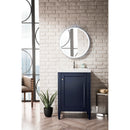 James Martin Britannia 24" Single Vanity Cabinet Navy Blue with White Glossy Resin Countertop E652-V24-NVB-WG