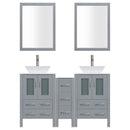 LessCare 60" Modern Bathroom Vanity Set with Mirror and Sink LV2-C13-60-G (Gray)