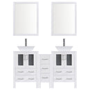 LessCare 72" Modern Bathroom Vanity Set with Mirror and Sink LV2-C14-72-W (White)