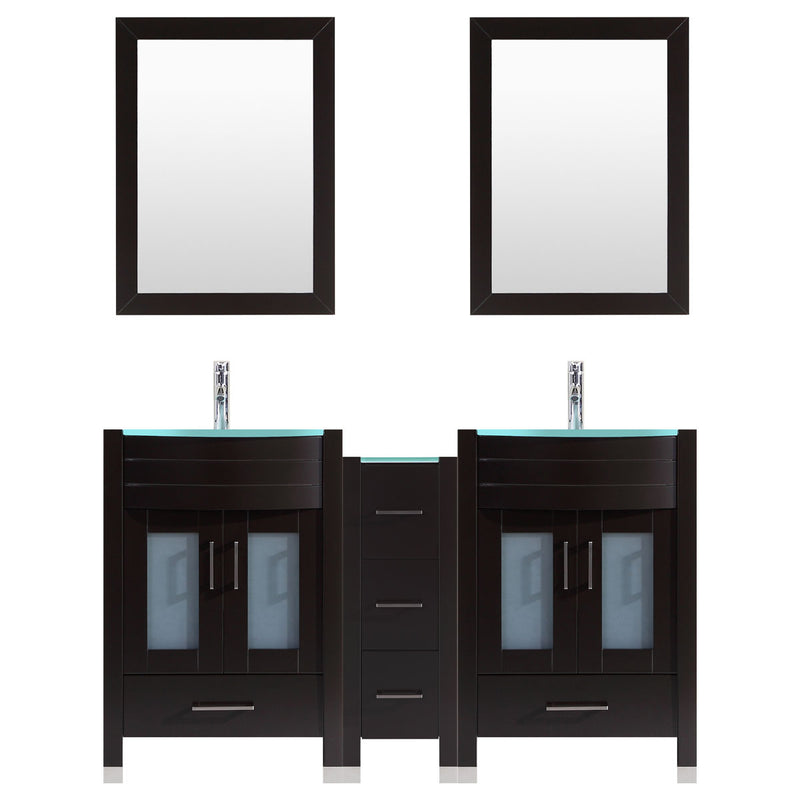LessCare 84 Black Vanity Set - Two 36 Sink Bases, One 12 Drawer Base (LV3-C15-84-B)