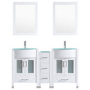 LessCare 72 White Vanity Set - Two 30 Sink Bases, One 12 Drawer Base (LV3-C14-72-W)
