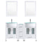 LessCare 84 White Vanity Set - Two 36 Sink Bases, One 12 Drawer Base (LV3-C15-84-W)