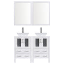 LessCare 48" Modern Bathroom Vanity Set with Mirror and Sink LV2-C10-48-W (White)
