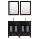 LessCare 60 Black Vanity Set - Two 30 Sink Bases (LV3-C11-60-B)