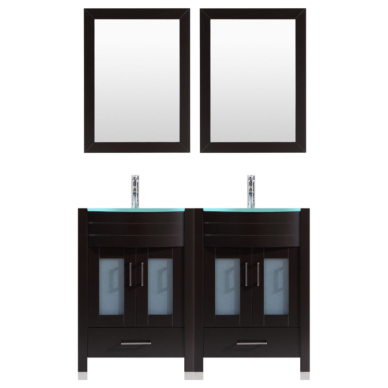 LessCare 60 Black Vanity Set - Two 30 Sink Bases (LV3-C11-60-B)
