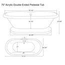 Cambridge Plumbing Acrylic Double Ended Pedestal Bathtub 70" x 30" 7" Drillings PC Package