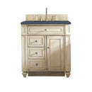 James Martin Bristol 30" Single Vanity Vintage Vanilla with 3 cm Charcoal Soapstone Quartz Top 157-V30-VV-3CSP