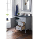 James Martin Palisades 36" Single Vanity Silver Gray with 3 cm Charcoal Soapstone Quartz Top 527-V36-SL-3CSP