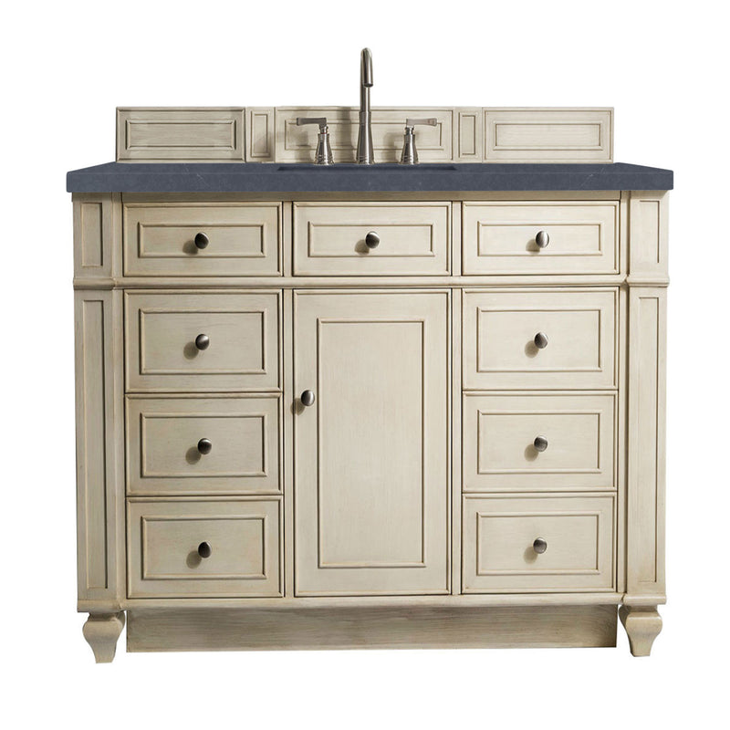 James Martin Bristol 48" Single Vanity Vintage Vanilla with 3 cm Charcoal Soapstone Quartz Top 157-V48-VV-3CSP