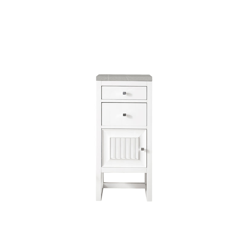 James Martin Athens 15" Cabinet with Drawers and Door Glossy White with 3 cm Eternal Serena Top E645-B15L-GW-3ESR