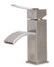 ALFI Brushed Nickel Square Body Curved Spout Single Lever Bathroom Faucet AB1258-BN