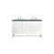 James Martin Athens 60" Double Vanity Cabinet Glossy White with 3 cm Cala Blue Top E645-V60D-GW-3CBL