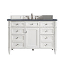 James Martin Brittany 48" Bright White Single Vanity with 3 cm Carrara Marble Top 650-V48-BW-3CAR