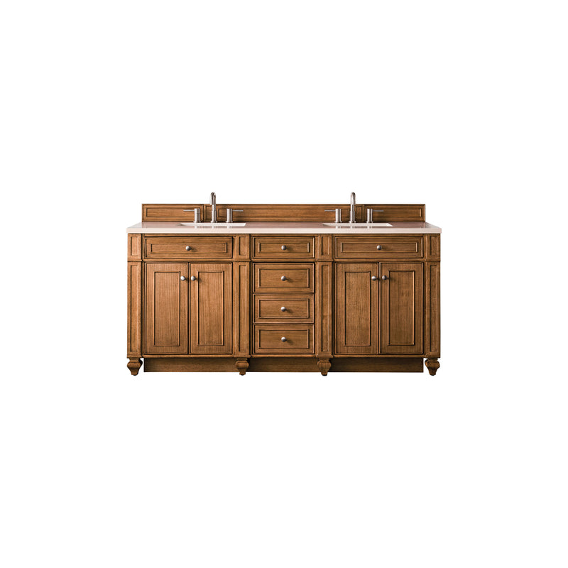 James Martin Bristol 72" Double Vanity Saddle Brown with 3 cm Eternal Marfil Quartz Top 157-V72-SBR-3EMR