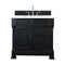 James Martin Brookfield 36" Antique Black Single Vanity with 3 cm Classic White Quartz Top 147-114-5536-3CLW