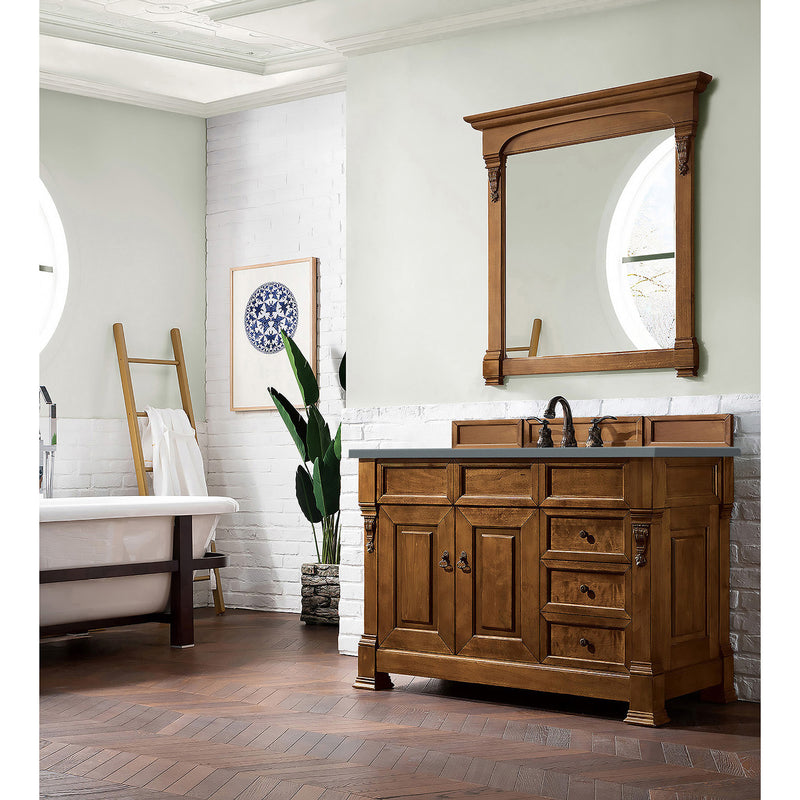 James Martin Brookfield 48" Country Oak Single Vanity with 3 cm Cala Blue Quartz Top 147-114-5276-3CBL