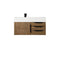 James Martin Mercer Island 36" Single Vanity Latte Oak Matte Black with Glossy White Composite Top 389-V36-LTO-MB-GW