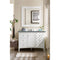 James Martin Palisades 48" Single Vanity Bright White with 3 cm Cala Blue Quartz Top 527-V48-BW-3CBL