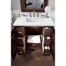 James Martin Portland 36" Single Vanity Burnished Mahogany with 3 cm Ethereal Noctis Quartz Top 620-V36-BNM-3ENC