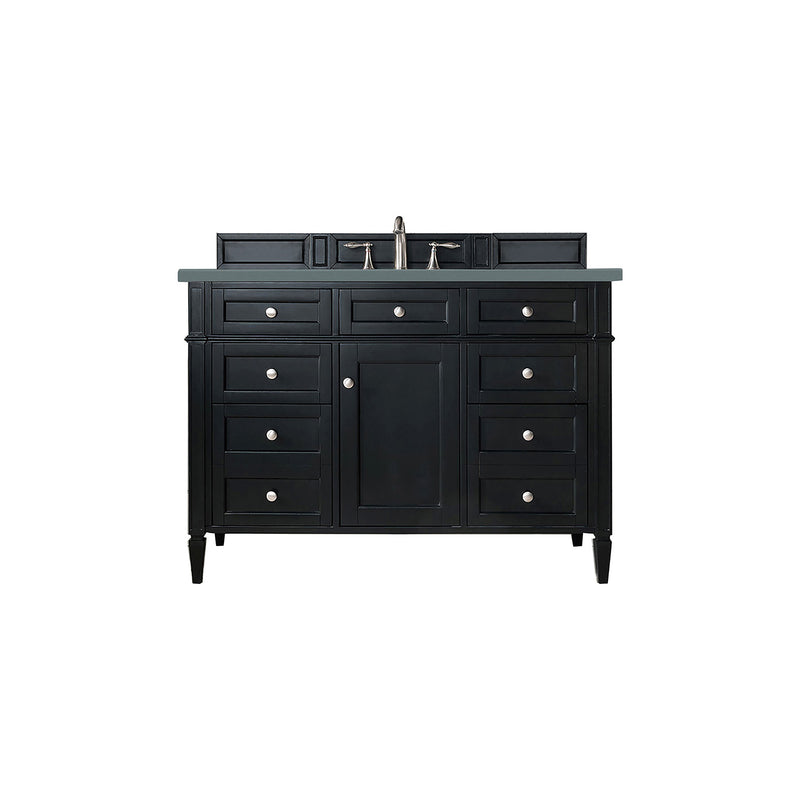 James Martin Brittany 48" Black Onyx Single Vanity with 3 cm Cala Blue Quartz Top 650-V48-BKO-3CBL