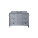 James Martin Copper Cove Encore 48" Single Vanity Silver Gray with 3 cm Cala Blue Quartz Top 301-V48-SL-3CBL