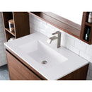 James Martin Milan 31.5" Single Vanity Cabinet Mid Century Walnut with Glossy White Composite Top 801V31.5WLTGW