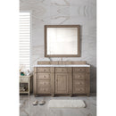 James Martin Bristol 60" Single Vanity Whitewashed Walnut with 3 cm Carrara Marble Top 157-V60S-WW-3CAR