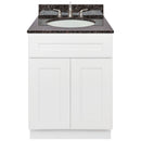 White Bathroom Vanity 24", Tan Brown Granite Top, Faucet LB4B TB258-24AW-4B