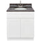 White Bathroom Vanity 30", Tan Brown Granite Top, Faucet LB6B TB314-30AW-6B