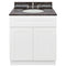 White Bathroom Vanity 30", Tan Brown Granite Top, Faucet LB4B TB318-30AW-4B