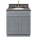 Cherry Bathroom Vanity 30", Tan Brown Granite Top, Faucet LB7B TB318-30CG-7B