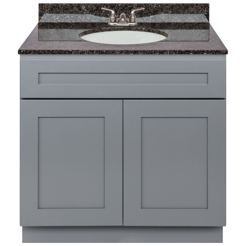 Cherry Bathroom Vanity 36", Tan Brown Granite Top, Faucet LB3B TB374-36CG-3B