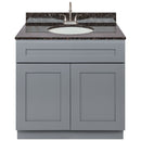 Cherry Bathroom Vanity 36", Tan Brown Granite Top, Faucet LB6B TB374-36CG-6B