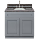 Cherry Bathroom Vanity 36", Tan Brown Granite Top, Faucet LB7B TB378-36CG-7B