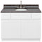 White Bathroom Vanity 42", Tan Brown Granite Top, Faucet LB7B TB438-42AW-7B