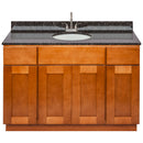 Brown Bathroom Vanity 48", Tan Brown Granite Top, Faucet LB6B TB494-48NP-6B