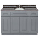 Cherry Bathroom Vanity 48", Tan Brown Granite Top, Faucet LB4B TB498-48CG-4B