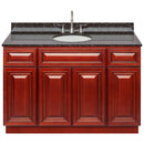 Cherry Bathroom Vanity 48", Tan Brown Granite Top, Faucet LB7B TB498-48CH-7B