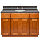 Brown Bathroom Vanity 48", Tan Brown Granite Top, Faucet LB7B TB498-48NP-7B