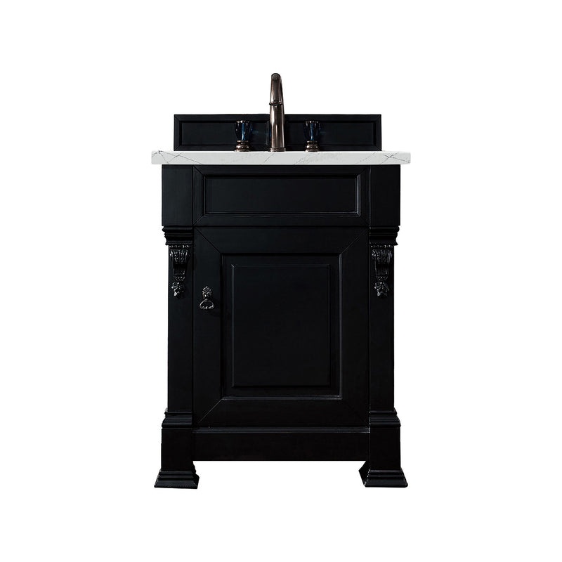 James Martin Brookfield 26" Antique Black Single Vanity with 3 cm Ethereal Noctis Quartz Top 147-114-V26-AQB-3ENC