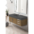 James Martin Mercer Island 48" Single Vanity Latte Oak with Dusk Gray Glossy Composite Top 389-V48-LTO-A-DGG