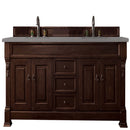 James Martin Brookfield 72" Burnished Mahogany Double Vanity with 3 cm Grey Expo Quartz Top 147-114-5761-3GEX