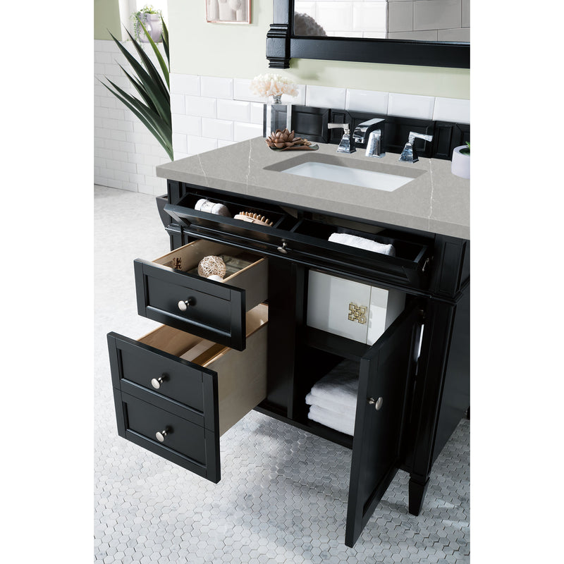 James Martin Brittany 36" Black Onyx Single Vanity with 3 cm Eternal Serena Quartz Top 650-V36-BKO-3ESR